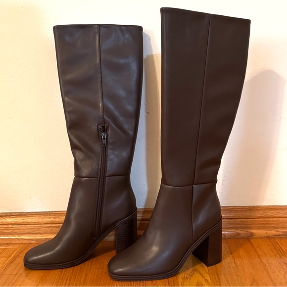 DV By Dolce Vita Tall Flapper Boot, Dark Brown, Inside Zip, 3.4” Heel, 7 - Picture 2 of 10